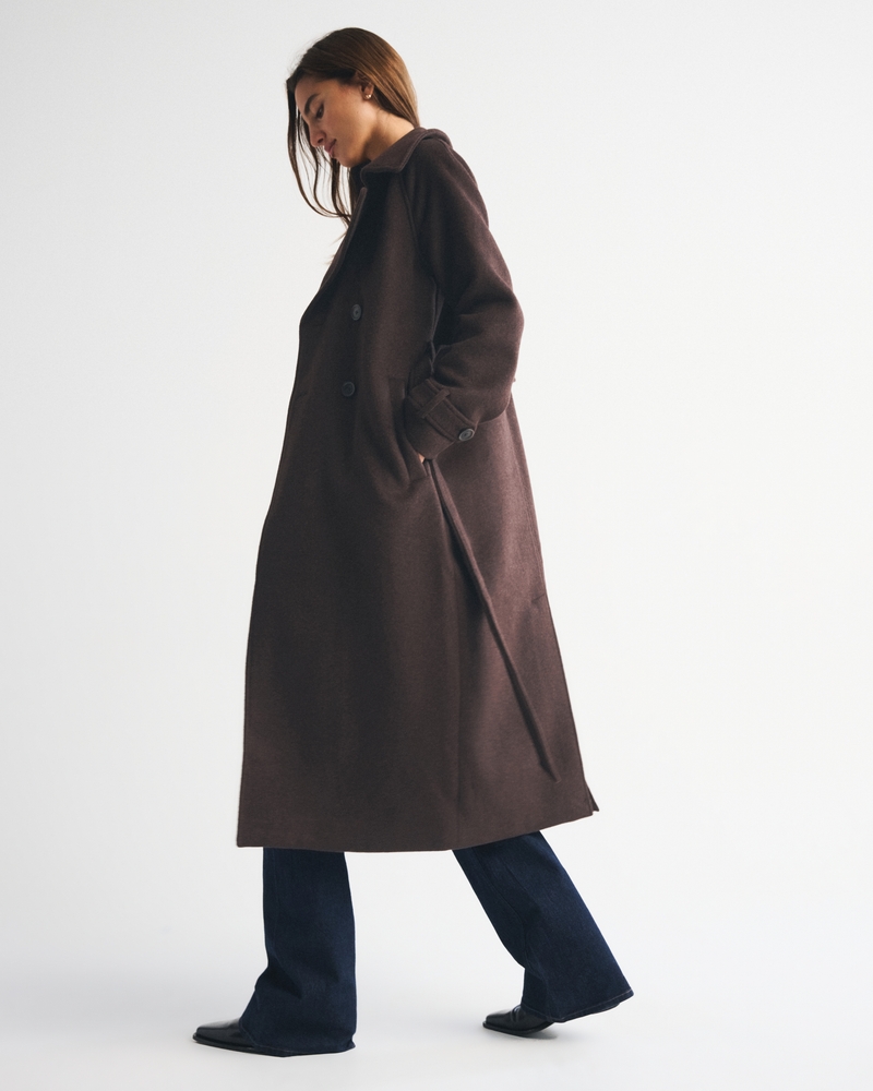 A&F Carrie Wool-Blend Trench Coat
