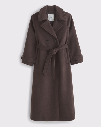 Women's A&F Carrie Wool-Blend Trench Coat | Women's Coats & Jackets | Abercrombie.com
