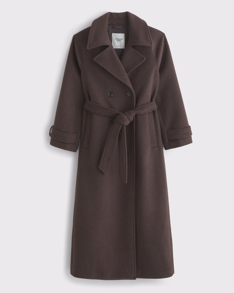 Women's A&F Carrie Wool-Blend Trench Coat | Women's Coats