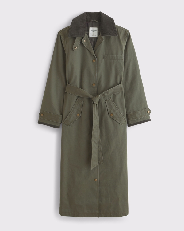 Waxed Mac Coat, Grape Leaf view 1