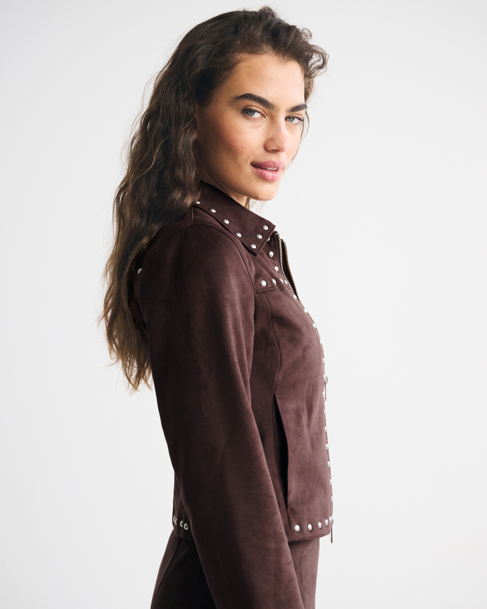 Slim Zip Vegan Leather Jacket