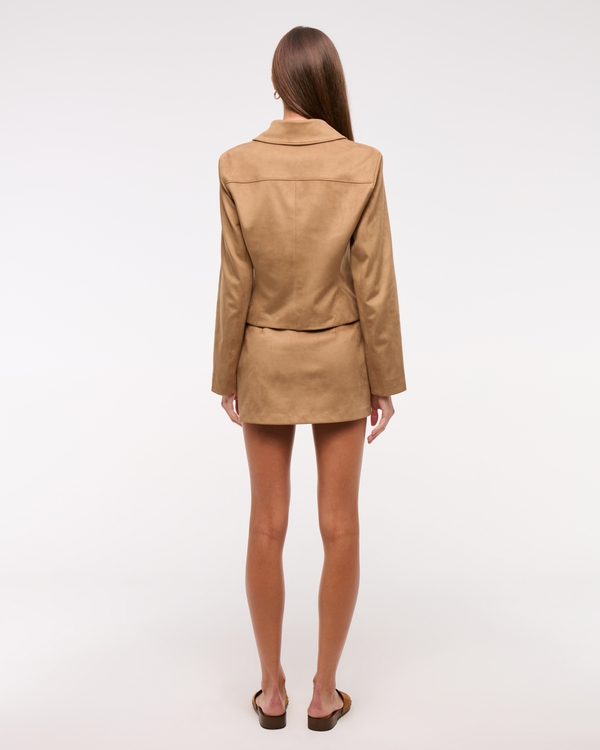 Slim Zip Vegan Suede Jacket