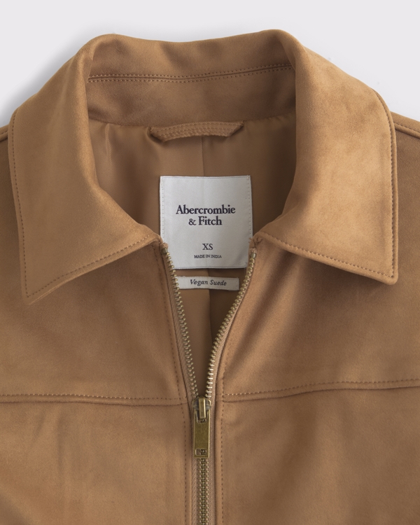 Slim Zip Vegan Suede Jacket