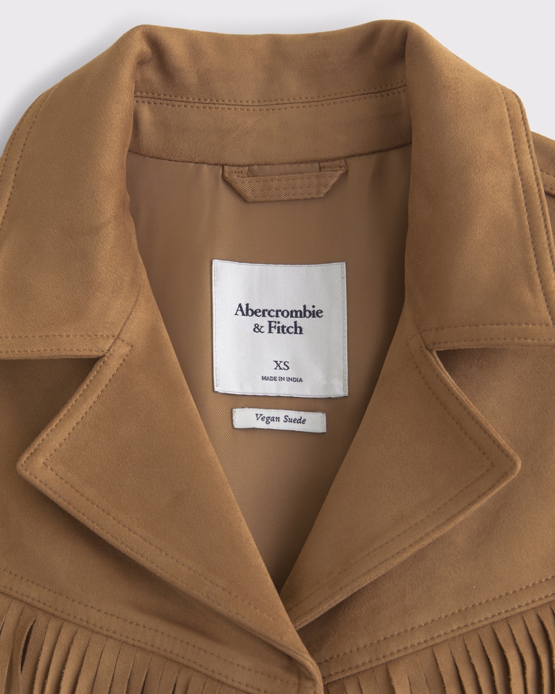 Dames Jack van vegan suède met franjes Dames Opruiming