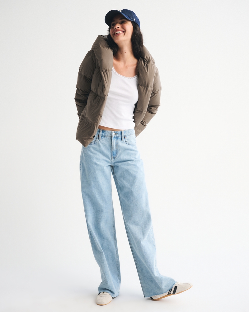 Hooded Duvet Belted Puffer