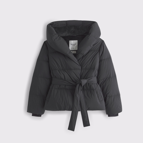 Женские куртки Abercrombie & Fitch Hooded Duvet Belted Puffer