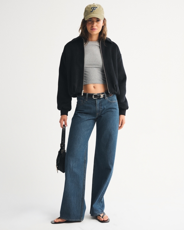 Mantel mit Ballonsaum aus Wollmischung, Schwarz view 2