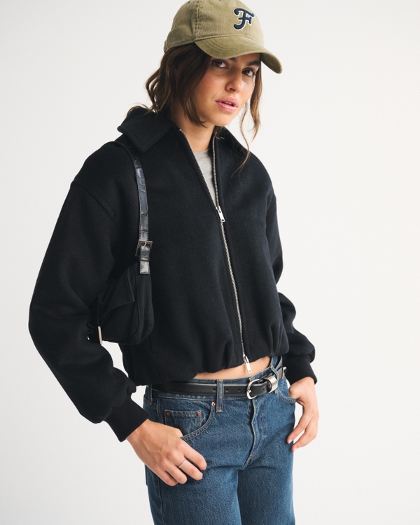 Wool-Blend Bubble Hem Coat