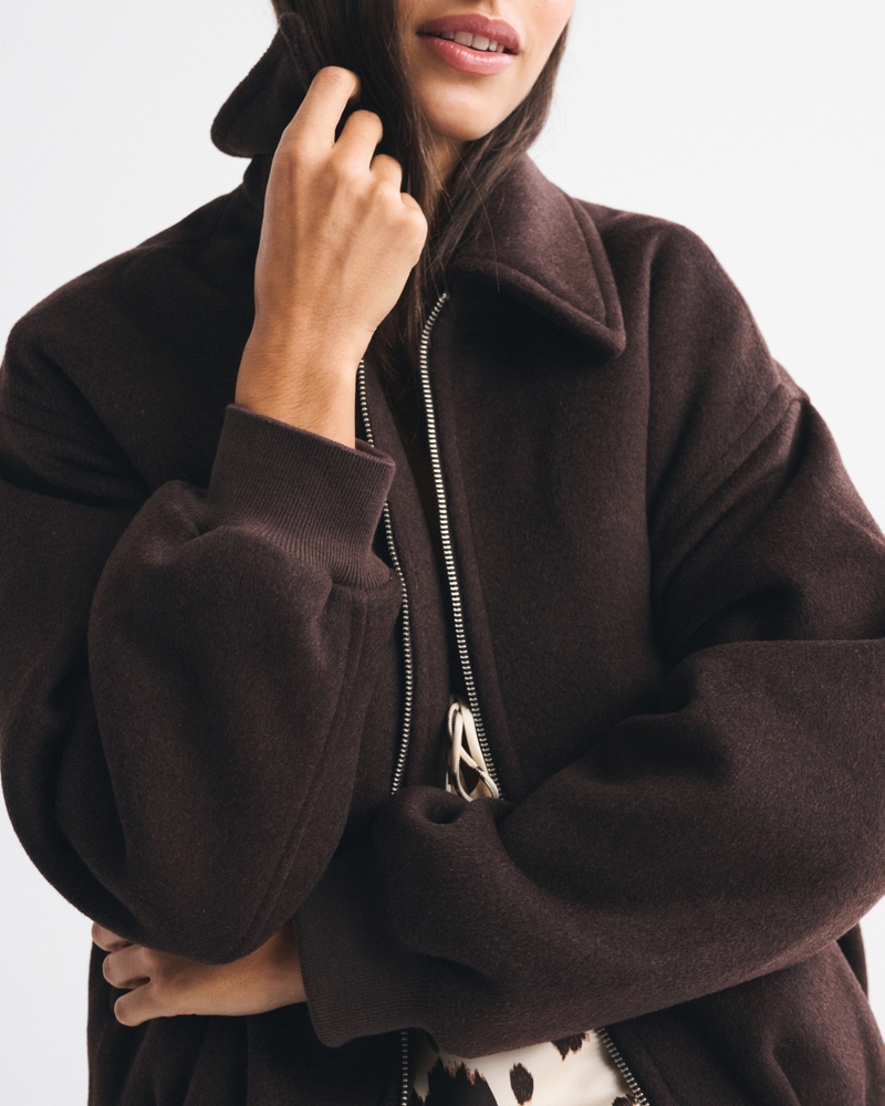 Wool-Blend Bubble Hem Coat