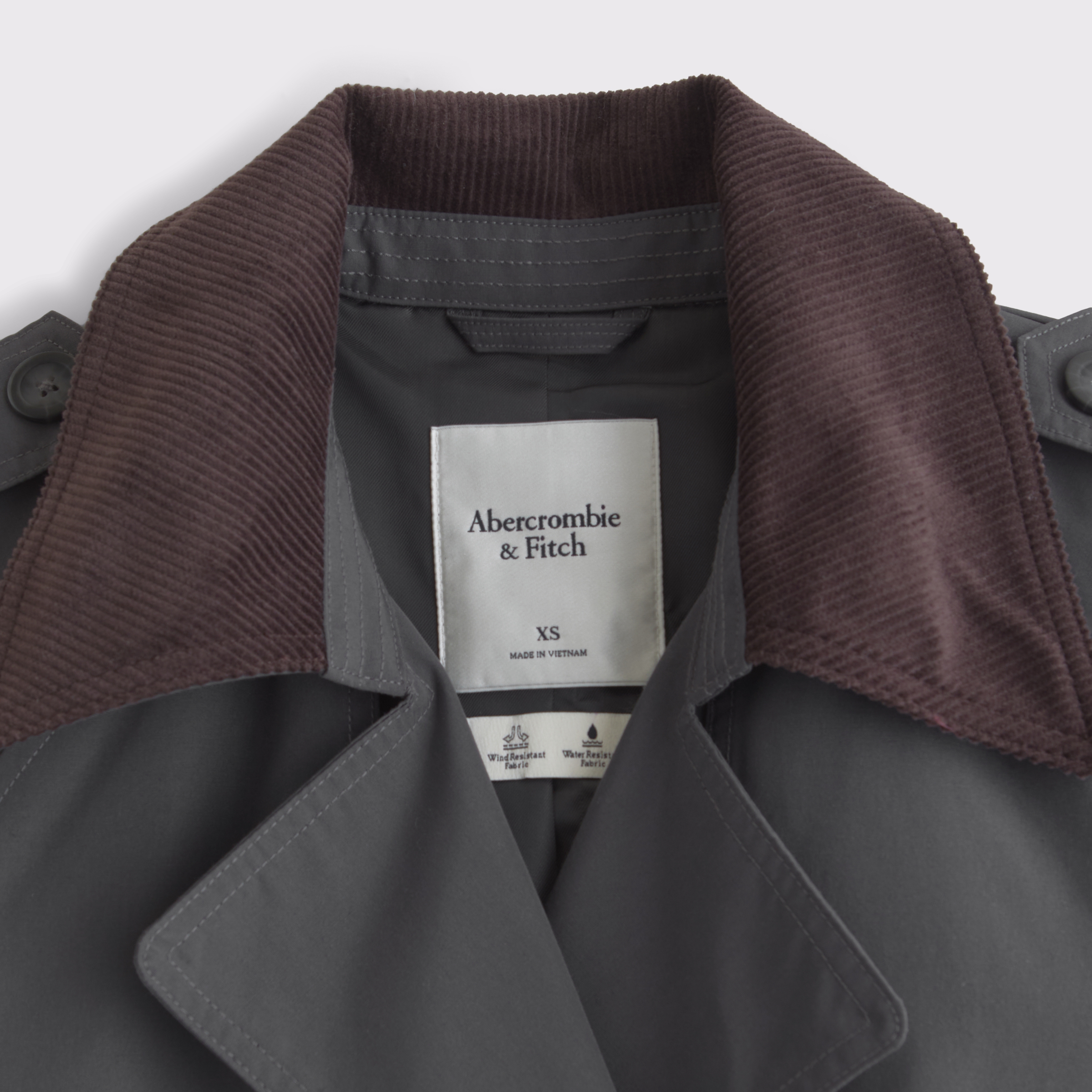 Abercrombie & Fitch Classic Trench Coat In Gray