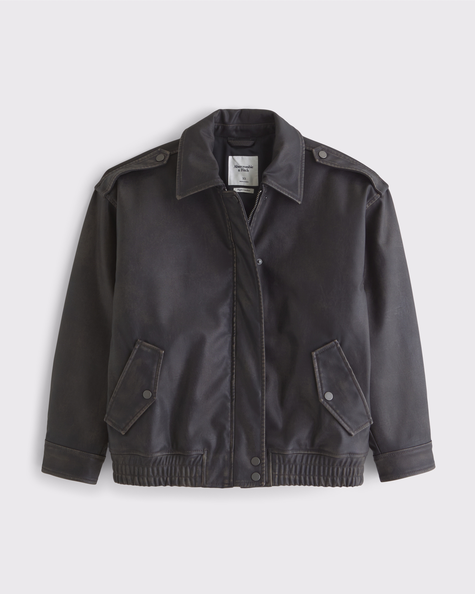 Vegan Leather Bomber Jacket