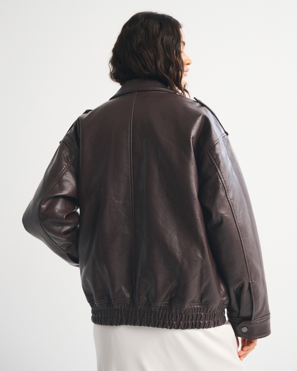 Vegan Leather Bomber Jacket