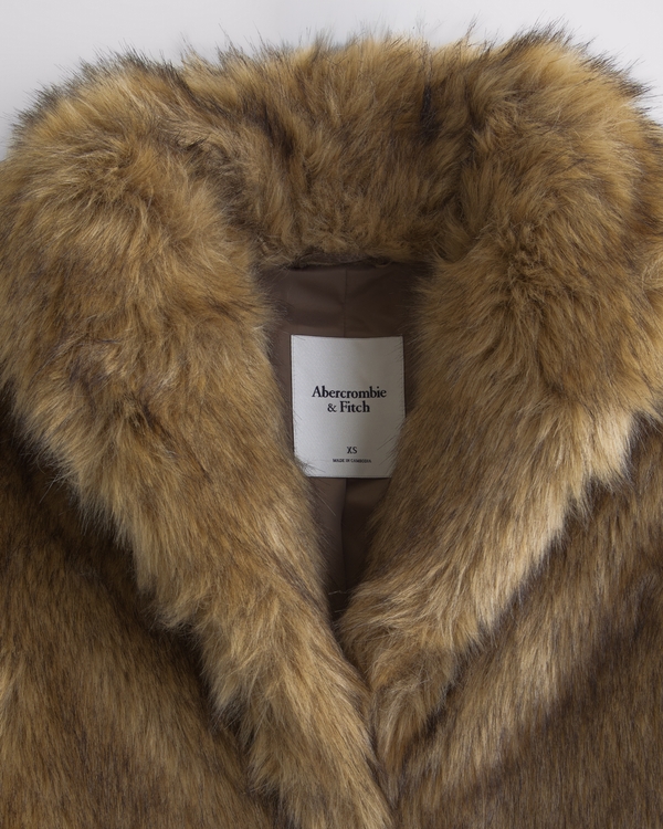 Women's Long Faux Fur Coat | Women's Coats & Jackets | Abercrombie.com
