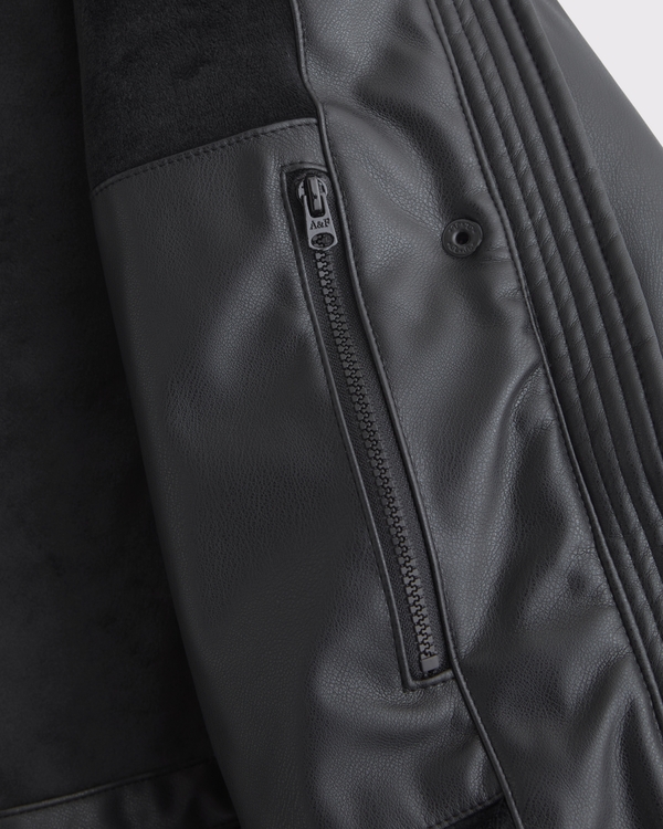 Vegan Leather Long Puffer