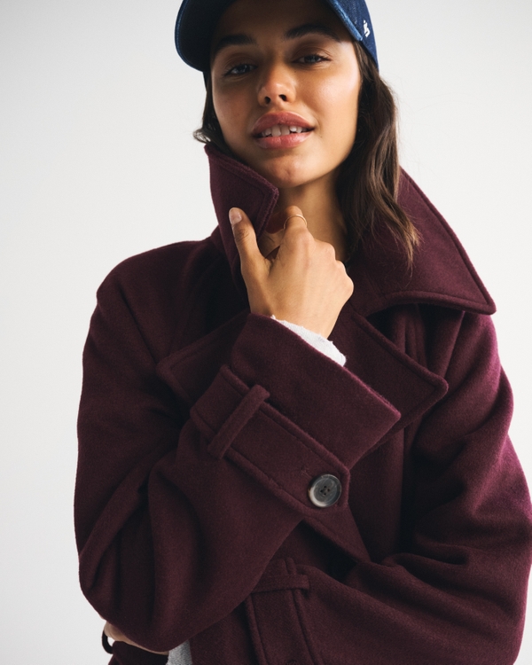 A&F Carrie Wool-Blend Trench Coat