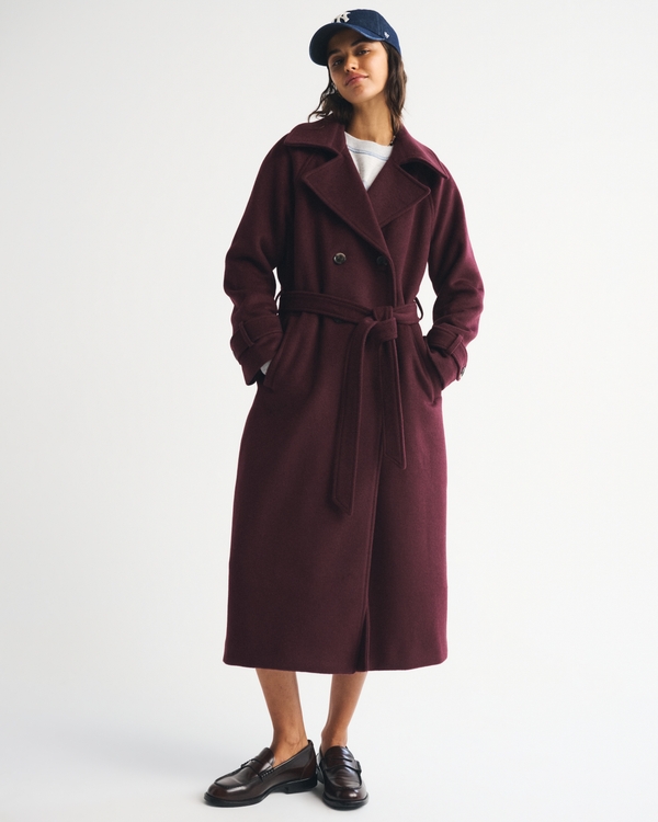 A&F Carrie Wool-Blend Trench Coat
