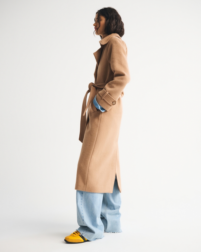 A&F Carrie Wool-Blend Trench Coat