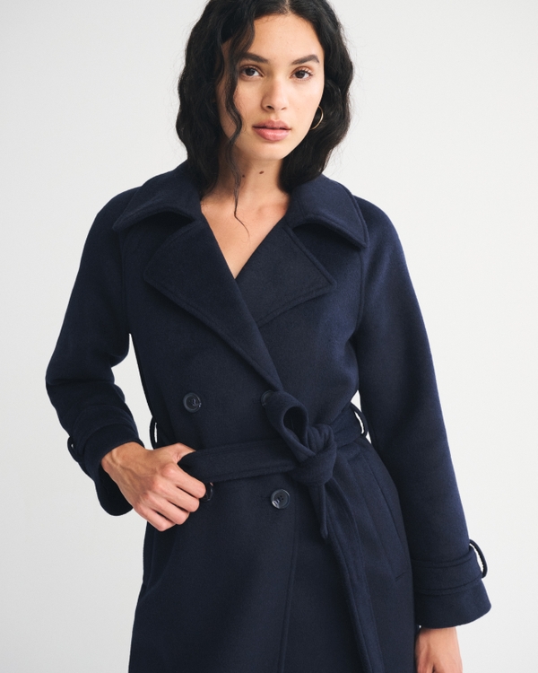 A&F Carrie Wool-Blend Trench Coat