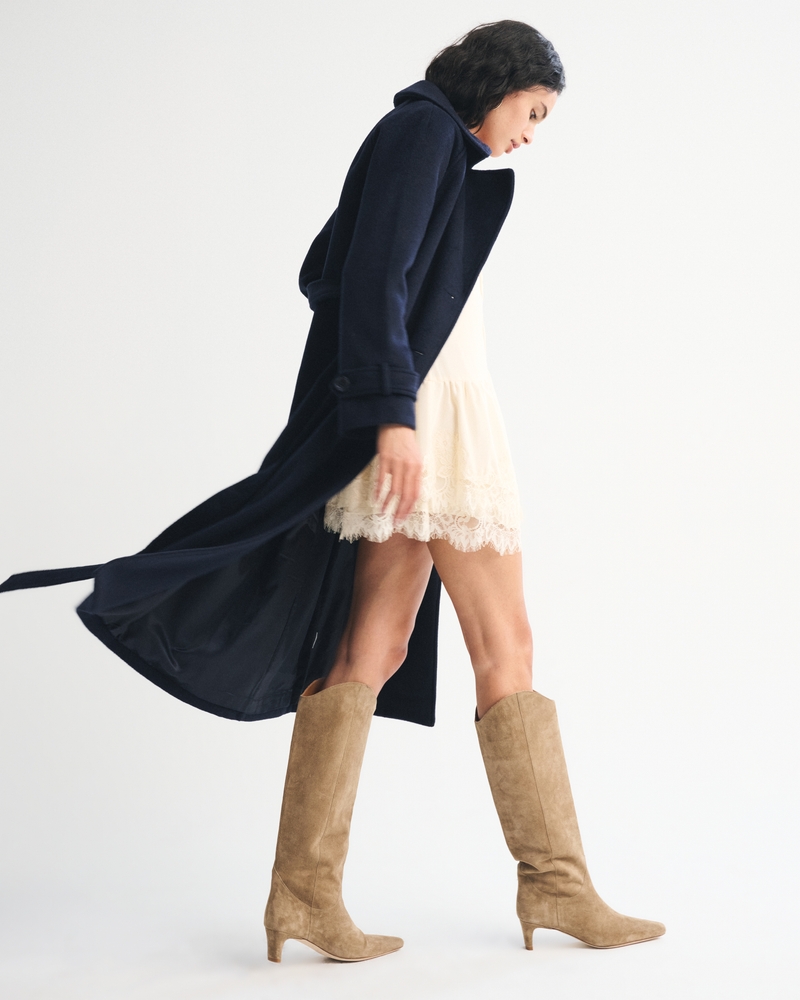 A&F Carrie Wool-Blend Trench Coat