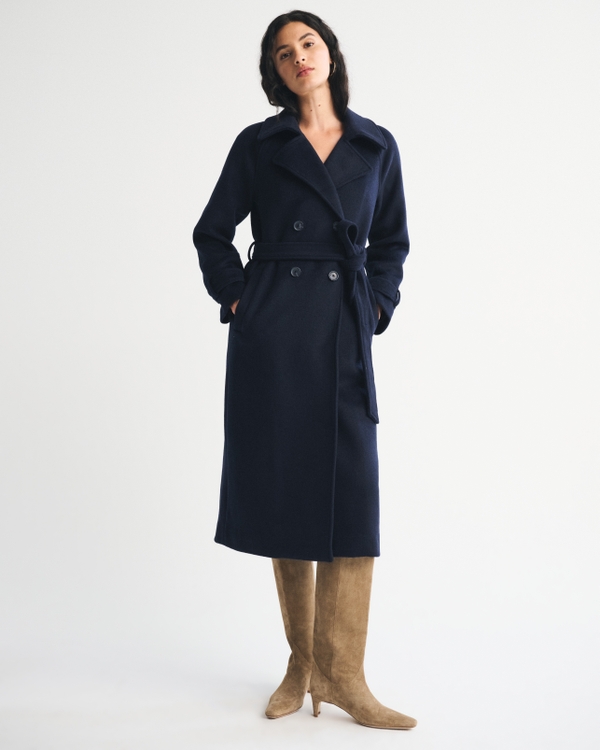 A&F Carrie Wool-Blend Trench Coat