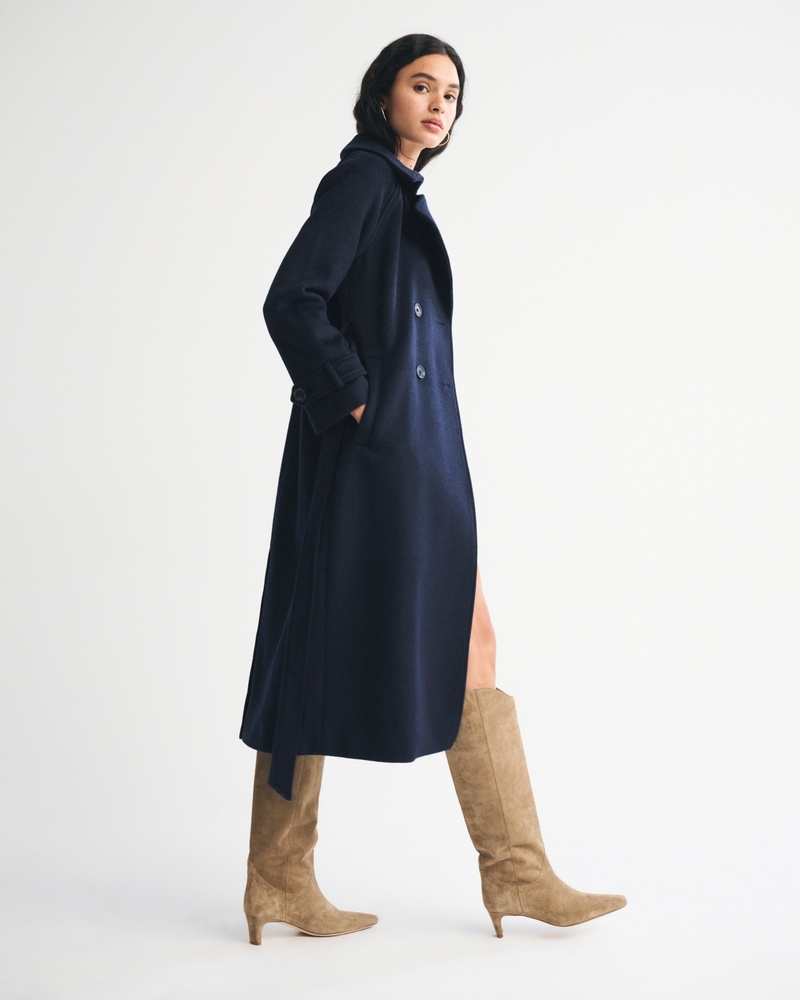 A&F Carrie Wool-Blend Trench Coat