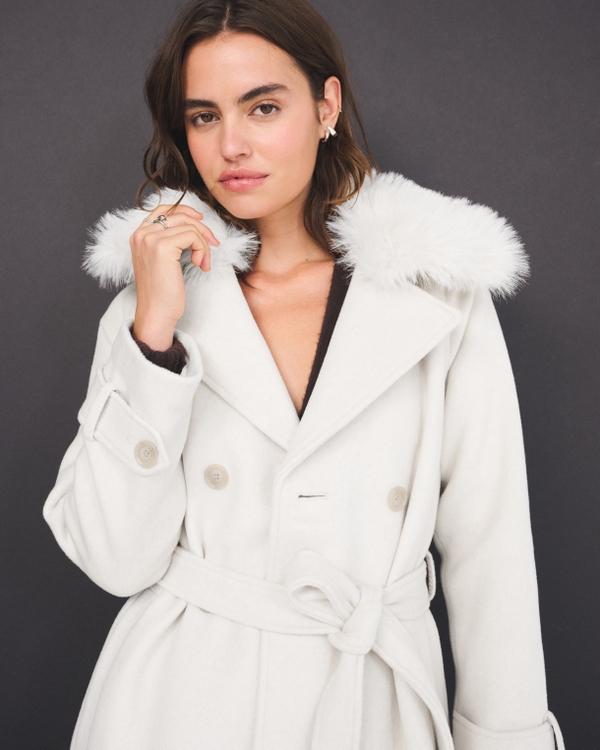 A&F Carrie Wool-Blend Trench Coat