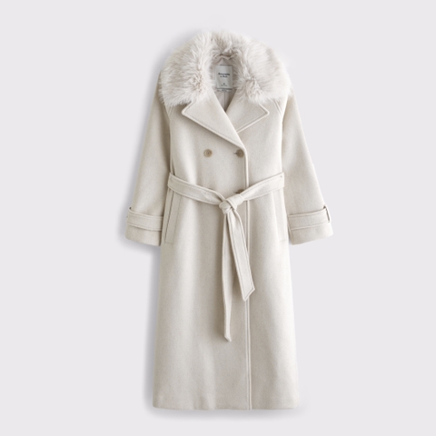 Женские куртки Abercrombie & Fitch A&F Carrie Wool-Blend Trench Coat
