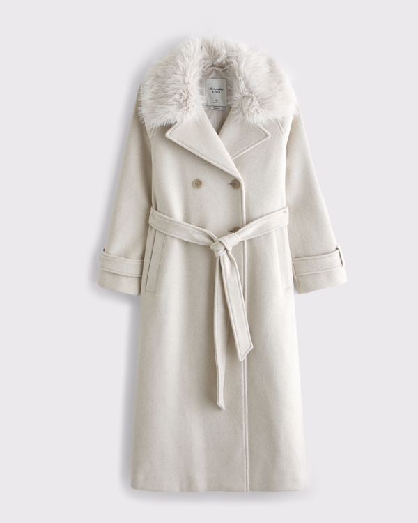 Women's A&F Carrie Wool-Blend Trench Coat | Women's Clearance