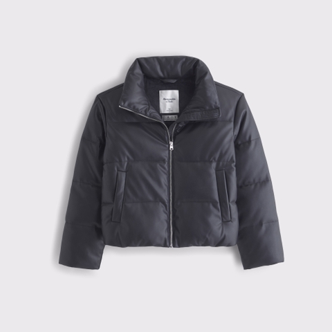 Женские куртки Abercrombie & Fitch Vegan Leather Short Puffer