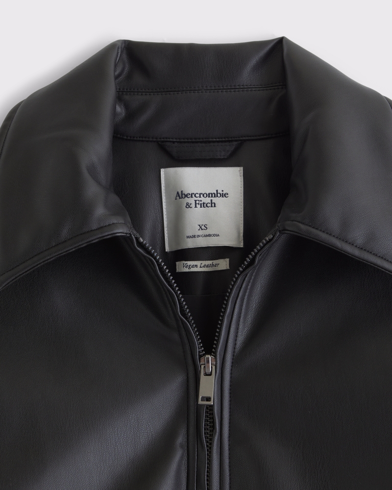 Women's Vegan Leather Bubble Hem Coat | Women's Coats