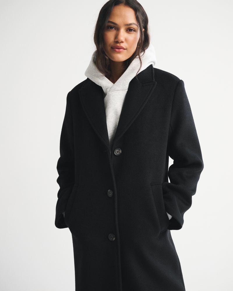 Wool-Blend Tailored Topcoat