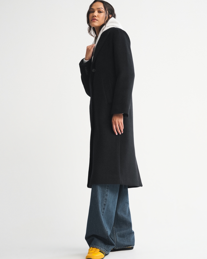 Wool-Blend Tailored Topcoat