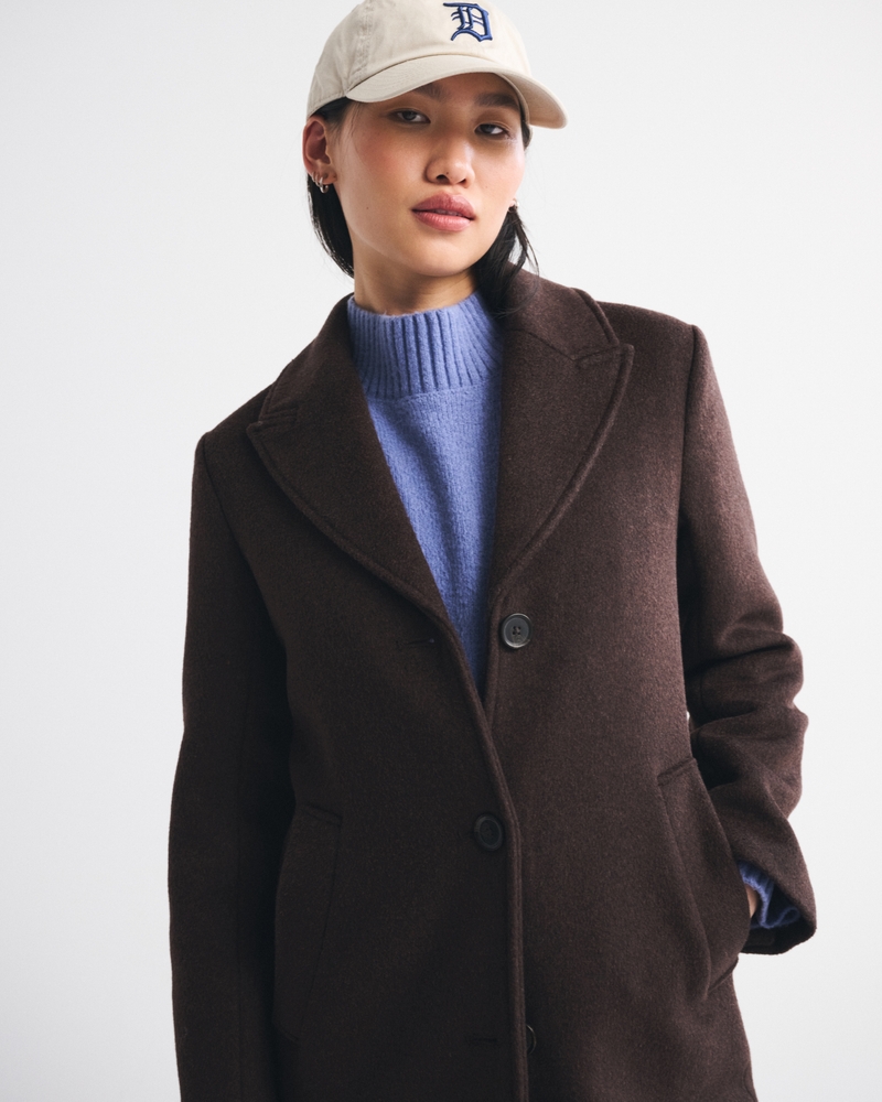 Wool-Blend Tailored Topcoat