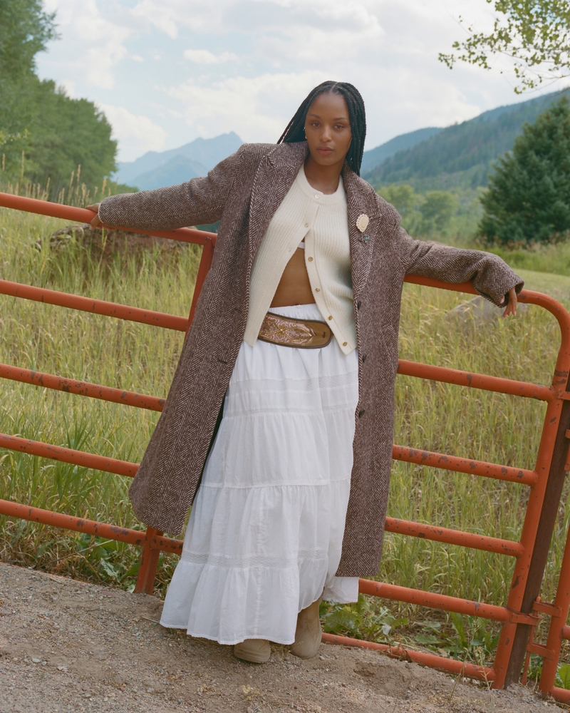 Damen Figurbetonter Mantel aus Wollmischung Damen Mäntel und