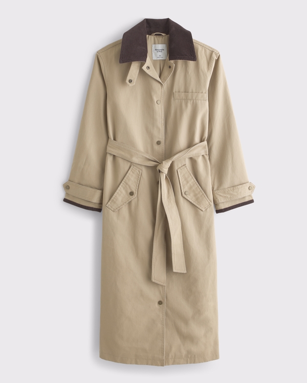 Waxed Mac Coat, Creamy Brown view 1