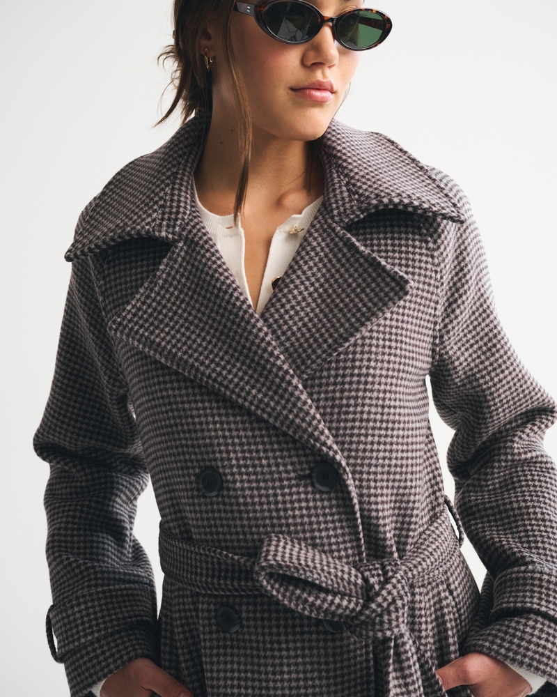 A&F Carrie Wool-Blend Trench Coat