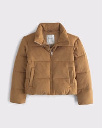 Vegan Suede Short Puffer