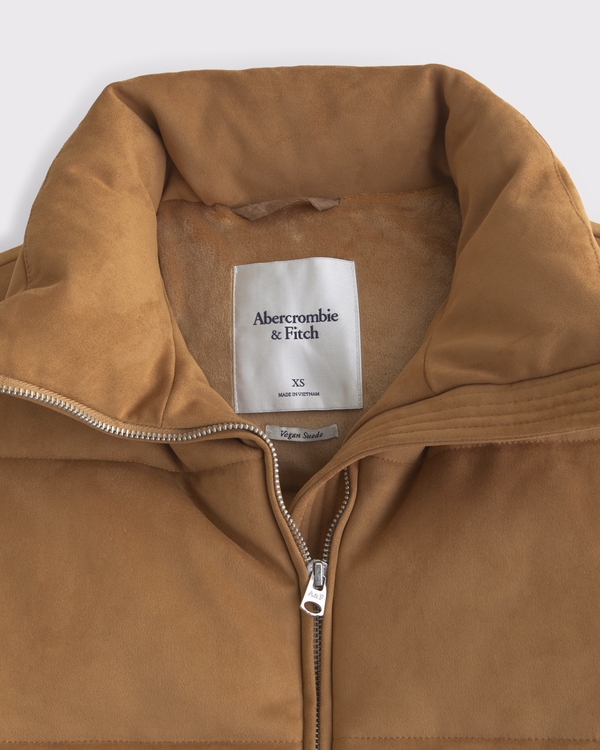 Vegan Suede Short Puffer