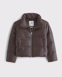 Vegan Leather Short Puffer