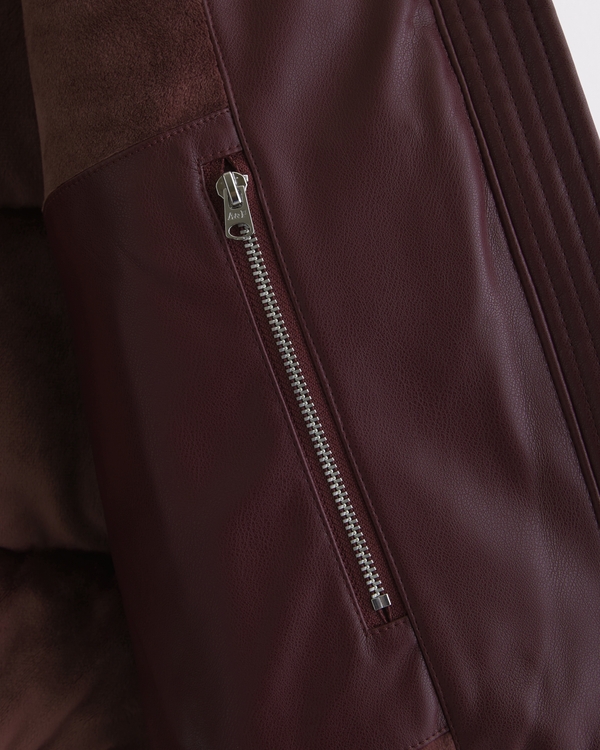 Women's Vegan Leather Short Puffer | Women's Clearance