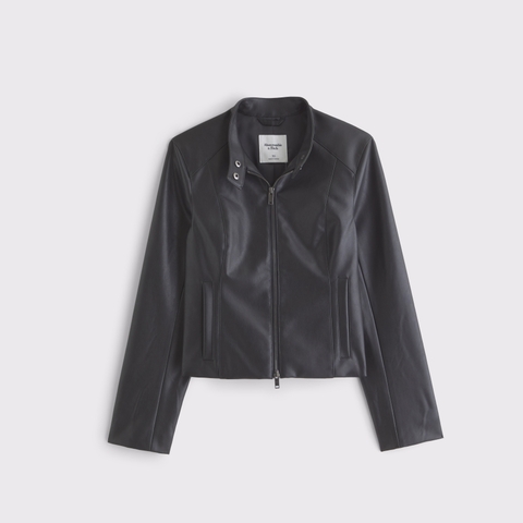 Женские куртки Abercrombie & Fitch Slim Vegan Leather Mockneck Jacket