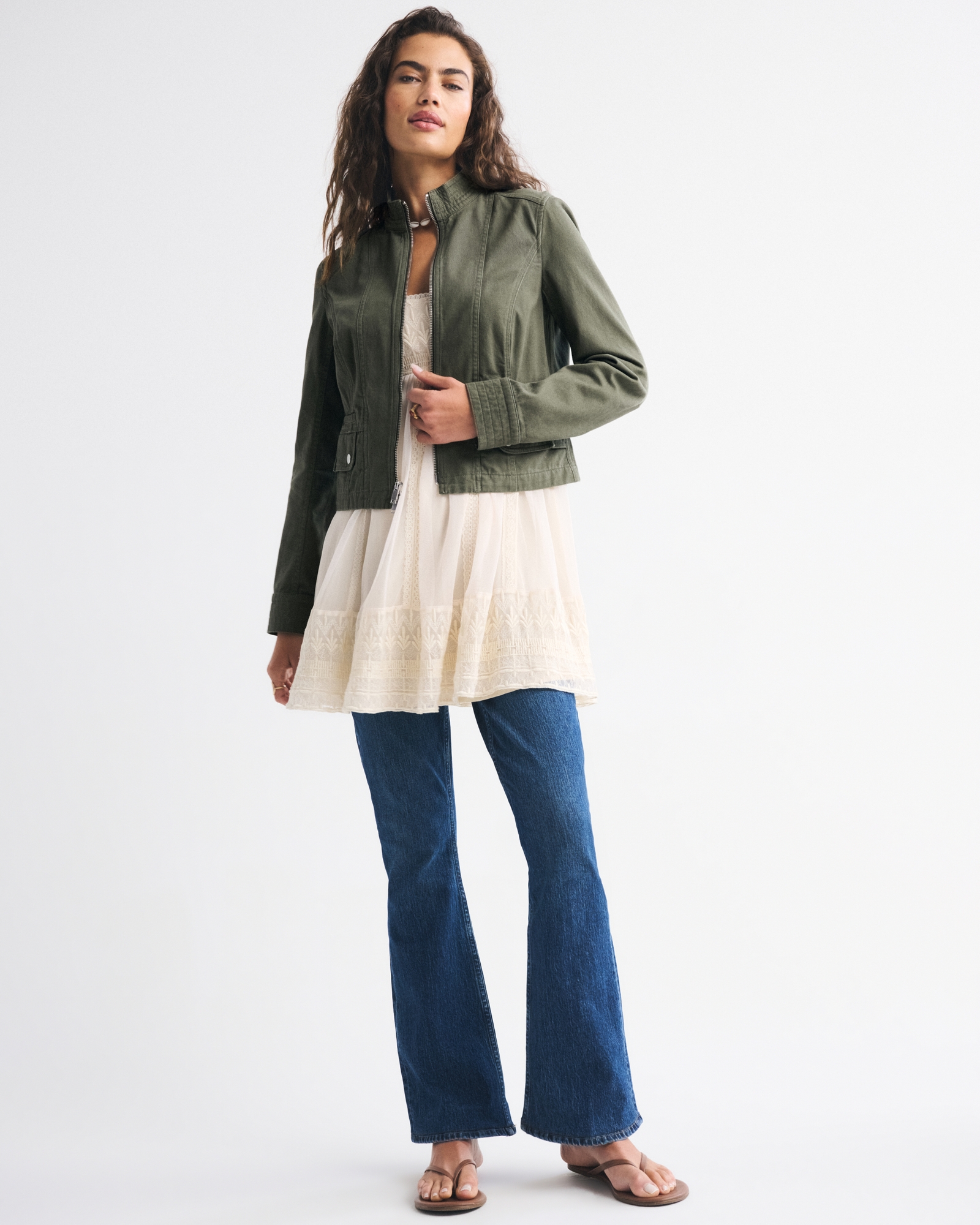 Slim Zip Twill Jacket