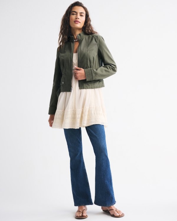 Slim Zip Twill Jacket