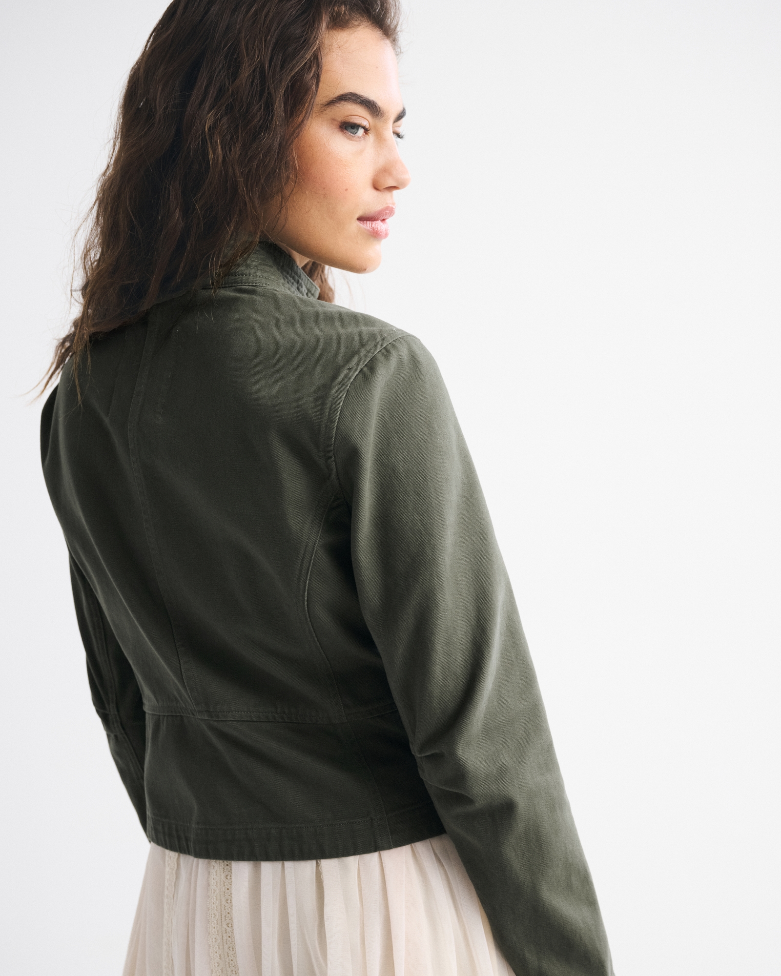 Slim Zip Twill Jacket