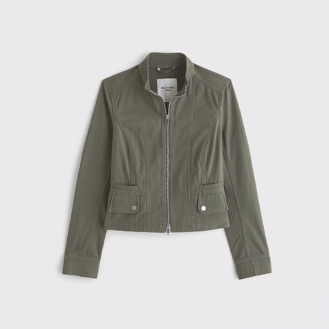 Женские куртки Abercrombie & Fitch Slim Zip Twill Jacket