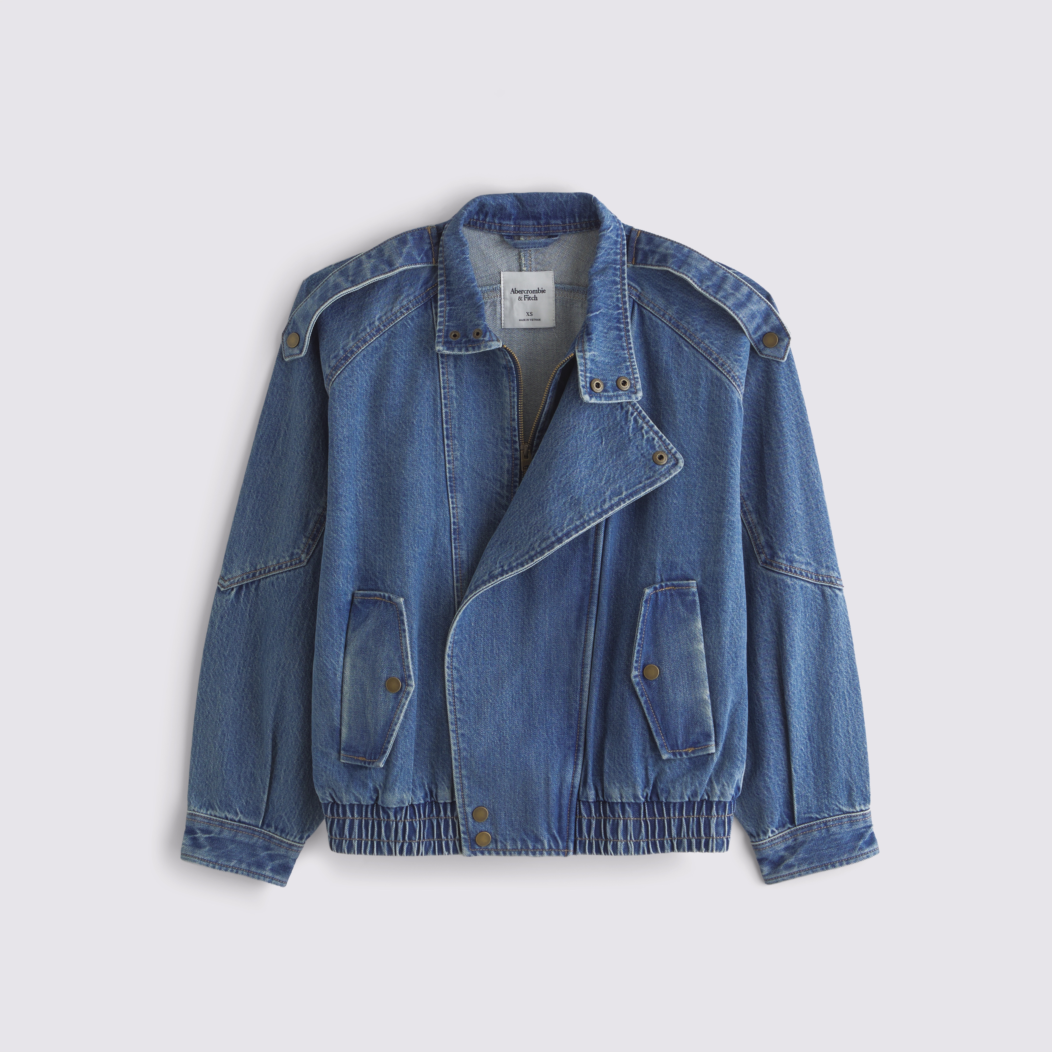 Women's Relaxed Denim Bomber Jacket | Women's Coats