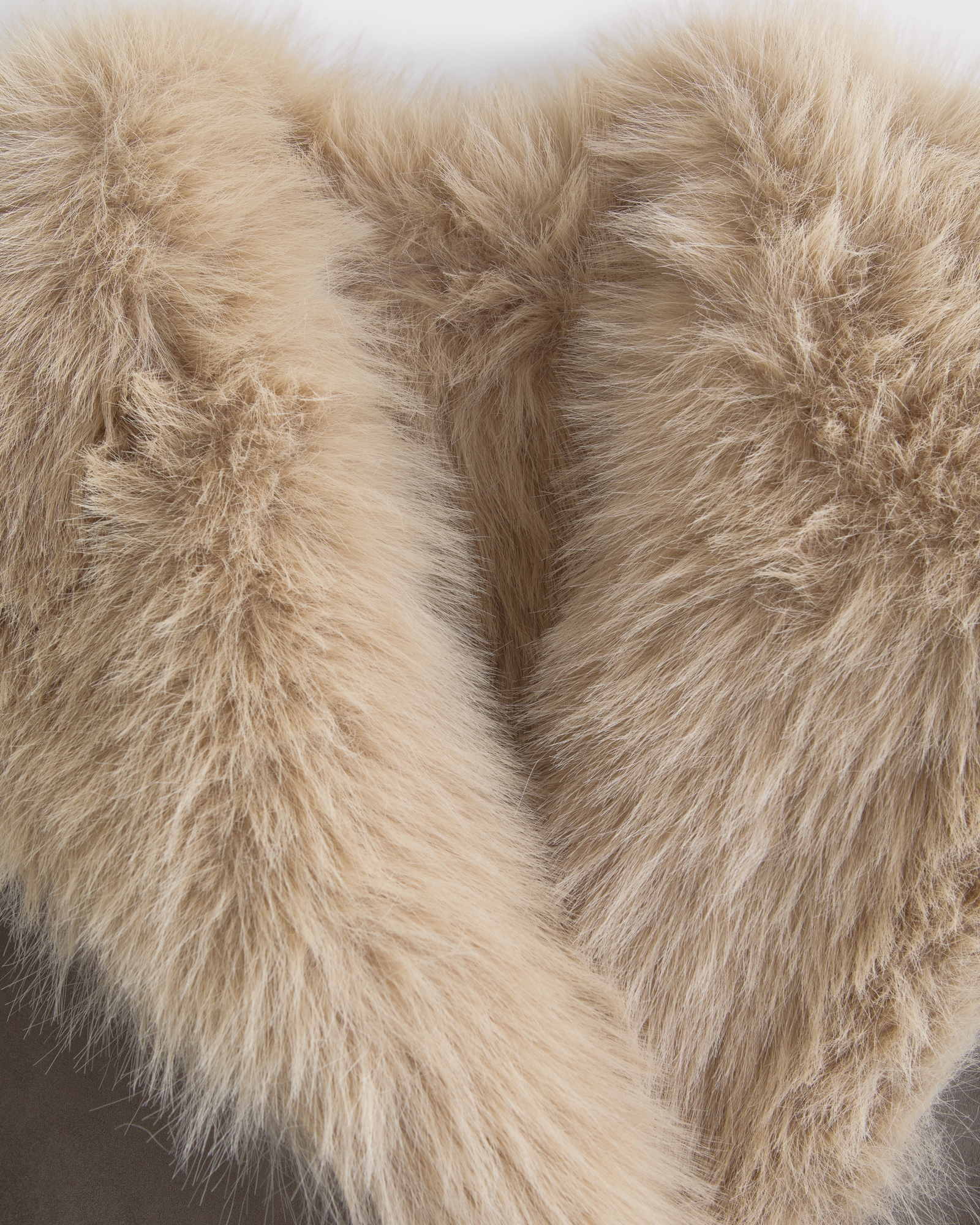 Reversible Vegan Suede Shearling Long Coat