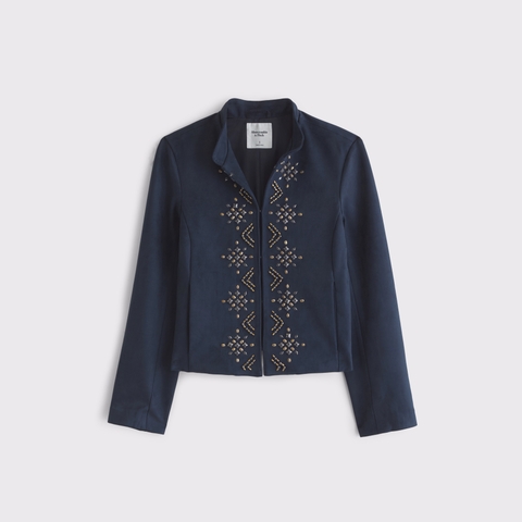 Женские куртки Abercrombie & Fitch Vegan Suede Embellished Jacket