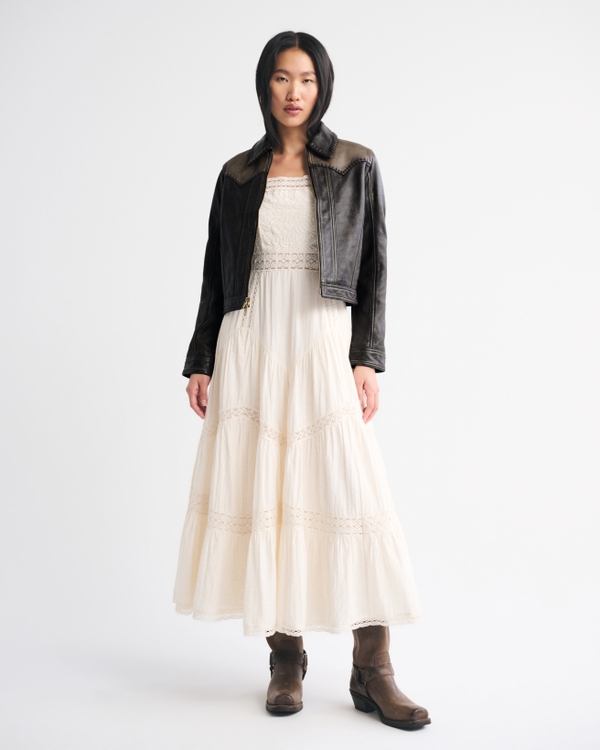 Veste courte blanche élégante pour femme avec boutons dorés et manches longues, BLANC, Petit
