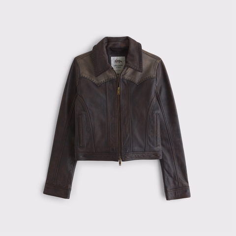 Женские куртки Abercrombie & Fitch Western Genuine Leather Jacket